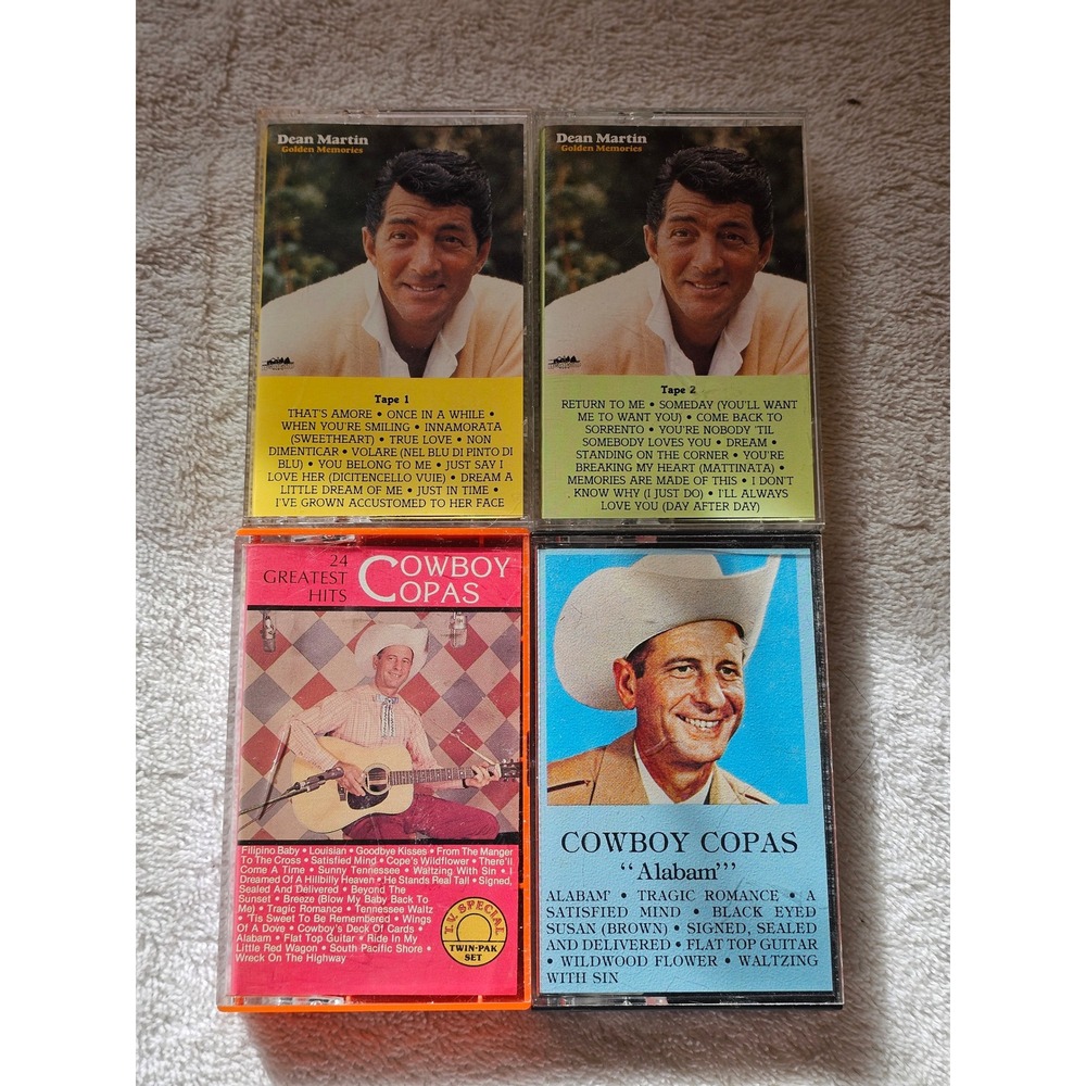 Dean Martin Cowboy‎ Copas Cassette Tapes Lot of 4 Vintage Music Country
